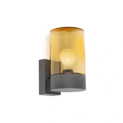 Image of Kila Dark Grey Wall Lantern Lamp Amber 2700K IP65