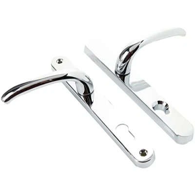 Image of Yale P YSHMK3LL PC MK3 Security Door Handle, Chrome Finish, High Security, 92mm centre, 215mm fixing holes distance, Built in Cylinder Guard