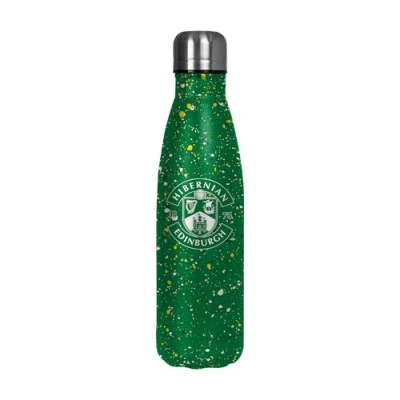 Image of FOCO Officially Licensed Hibernian FC Football Paint Splatter 500ml Reusable Water Bottle