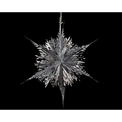 Image of Simply Products Foil Garland Long Star Christmas Hanging Decoration Wall Ceiling Xmas Deco (Silver)