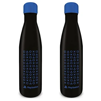 Image of Pyramid International PlayStation Metal Bottle (Symbol Pattern Design) Drinks 19oz/540ml Official Merchandise