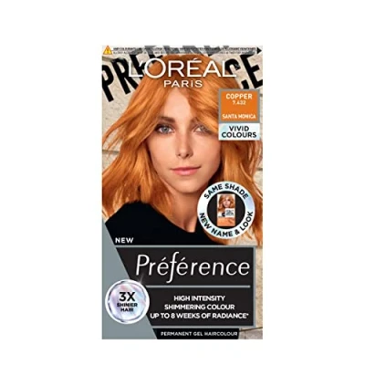 Image of L&#039;Oréal Paris Permanent Hair Colour, Long Lasting Shine and Intense For up to 8 Weeks, Preference Vivids (Colorista), Copper 7.43, x1 pack