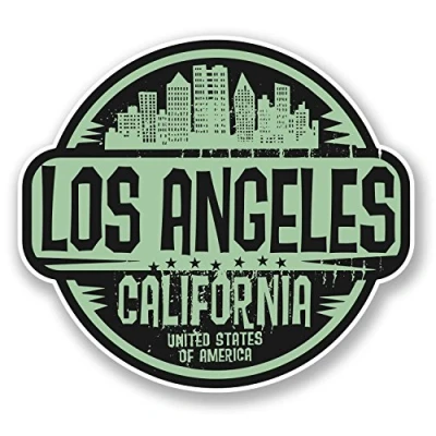 Image of 2 x 10cm Los Angeles California USA Sticker Car Laptop Travel Luggage #6062 (10cm Wide 9cm Tall)