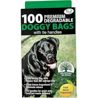 Image of Tidyz 1, 100, 200 or 600 PREMIUM FRAGRANCED EXTRA STRONG BLACK Doggy Poo Poop Bags (1 x Box of 100)