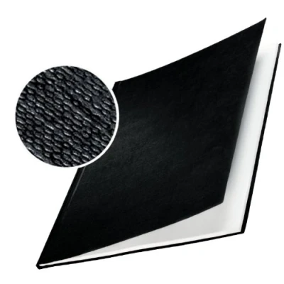 Image of Leitz Hard Cover Linen 10.5mm Black Pack of 10