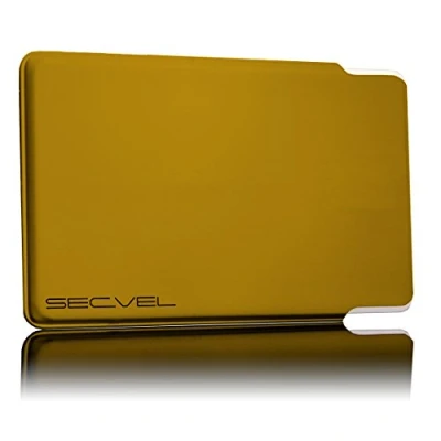 Image of SECVEL TÜV Tested and Patented Protective case 5 fold Protection Cover Gold RFID NFC Blocker Magnetic Field Shielding Jammers for Credit Card, EC Identity Card 100% Active