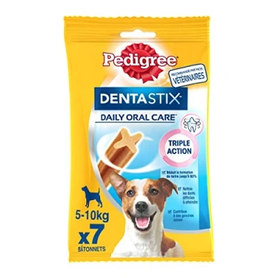Image of Pedigree DentaStix Daily Oral Care Small Dog Chew Sticks For Good Hygiene 10 Packs of 7