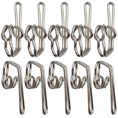 Image of Ucatcher 100 Pack Metal Curtain Header Tape Drapery Hooks, Silver
