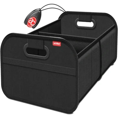 Image of achilles Foldable Car Boot Organiser, Folding Box, Shopping Reinforced and Sturdy, Includes Chip