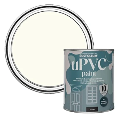 Image of Rust Oleum White uPVC Door and Window Paint In Gloss Finish Porcelain 750ml