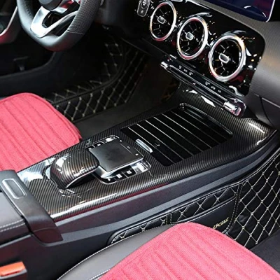 Image of DIYUCAR Carbon Fiber Style ABS Car Center Console Protection Frame Trim For Benz A Class W177 2019 Accessories