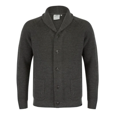 Image of Tokyo Laundry Men&#039;s &#039;Anozie&#039; Soft Knit Wool Blend Shawl Neck Cardigan Dark Grey Marl