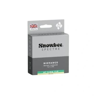 Image of Snowbee XS Plus Spectre Distance Sink Tip Fly Fishing Line Long Casts, Aqua/Ivory/Chartreuse, WF 7