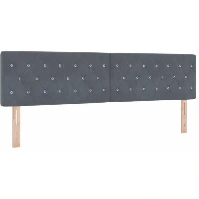 Image of vidaXL Headboard Crystal Button Tufted Dark Grey 180 cm Velvet