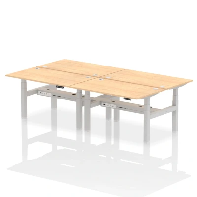 Image of Air B2B 1400x800mm Height Adjustable 4P Bench Desk CP Maple/Silver