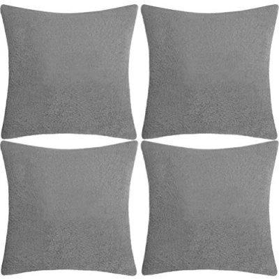Image of Adore Home 4 x Teddy Soft Cushion Cover Luxury Super Faux Fur Covers, Slate