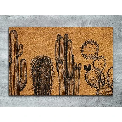 Image of Cactus Close Up Doormat,Welcome Doormat,Cactus Mat,Welcome Funny Doormat Home Decor Door Mat 36X24 Inch