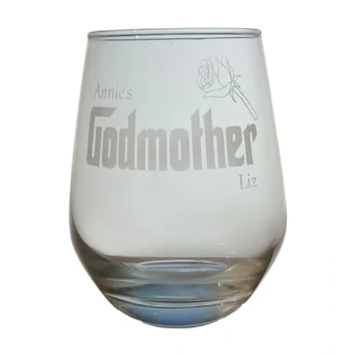 Image of County Engraving Personalised Godmother Crystal Whisky/Whiskey Glass in Blue Gift Box Enter Your Own Custom Text