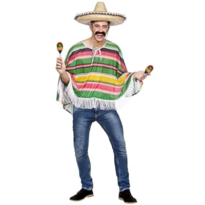 Image of Wicked Costumes Adults Mexican Poncho Fancy Dress Costume One SIze