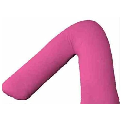 Image of Back And Neck Support V Shaped Pillow Case (FUCHSIA)