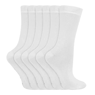 Image of Sock Snob 6 Pack Kids Bamboo Socks Childrens for School Summer Boys &amp; Girls (3 7 Years, White)