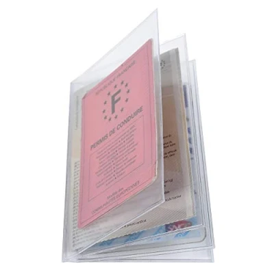 Image of Exacompta Ref 5396E PVC 4 Part Protective Document Sleeve 88 x 125mm in Size, 8 Faces Total, 2mm to Withstand Everyday Use Pack of 10 Sleeves