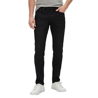 Image of GAP Men&#039;s Slim Taper Fit Denim Jeans, Washed Black, 38W x 32L