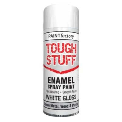 Image of Classic Signature 9 x Enamel White Gloss Spray Paint 400ml Tough Stuff Hard Wearing Smooth Aerosol for Metal Wood and Plastic