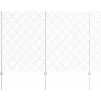 Image of vidaXL Chain Link Fence with 20 U Posts Silver 1.6x10 m Steel