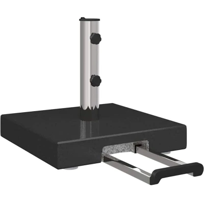 Image of vidaXL Packaged Parasol Base with Handle Black Granite 29kg Square