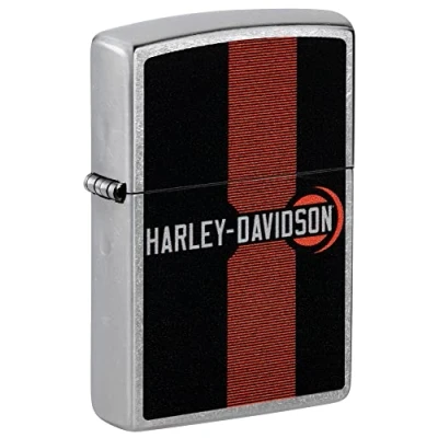 Image of Zippo Harley Davidson Logo Design Street Chrome Pocket Lighter