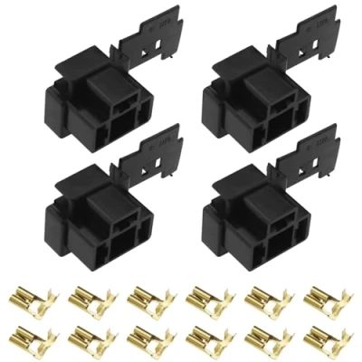 Image of ECSiNG 4pcs H4 3 Pin Connector Plug DJD031A 1 Headlight Lamp Holder Socket Repair Kit with Terminals Bulb Replacement Accessories