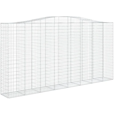 Image of vidaXL Arched Gabion Baskets 7 pcs 400x50x200/220 cm Galvanised Iron