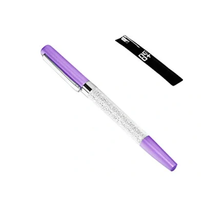 Image of Quality Rollerball pen with Crystals (PURPLE) also pouch and refill included.