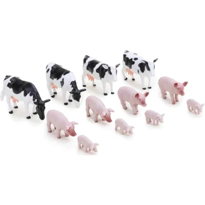 Image of Toyland® 1:32 Scale Farmyard Animals Set The Farm Collection Collectable (12 PIECE COWS &amp; PIGS)