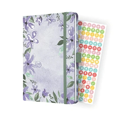 Image of SIGEL J3337 Jolie Weekly diary 2023 Loose Florals Lilac 13,5 x 20,3 cm hardcover 174 pages violet, green
