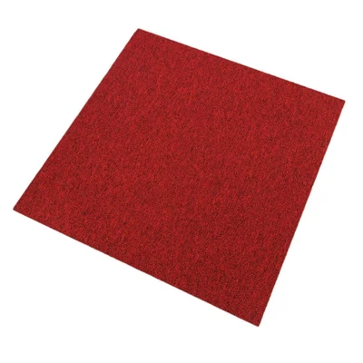 Image of Monster Shop Carpet Tiles Commercial Hard Wearing Heavy Duty Domestic Premium Office Home Flooring 50cm x Red Black Blue Sand Grey (Charcoal &amp; Scarlet Red)