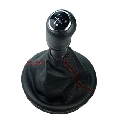 Image of L &amp; P A262 5 Gear Stick with Red Stitching and Knob + Frame Bus Box Flatbed Gang Plug Play Replacement Part for 7H0711113