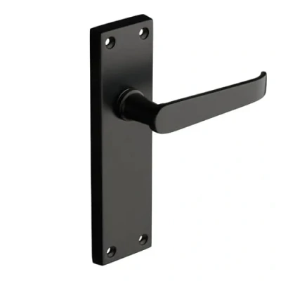Image of Designer Levers Victorian Straight Lever Door Handles Matt Black 1 Pair Latch Handle Interior Use Long