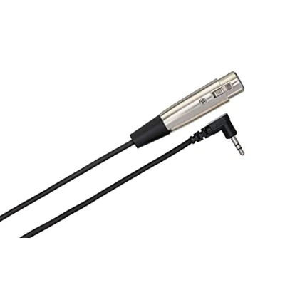 Image of HosaTech XVS 102F 2ft XLR3F to Right Angle 3.5mm TRS Microphone Cable