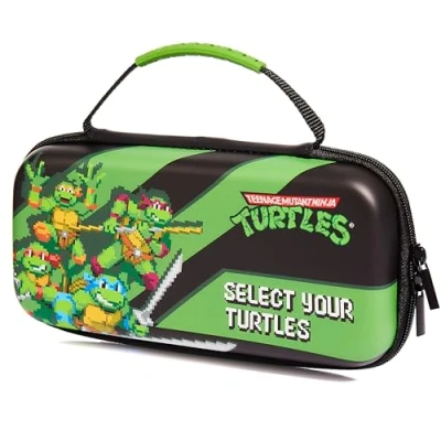 Image of Numskull Official TMNT Hard Shell Travel Case for Nintendo Switch and OLED Model 2021 Console Fits 10 Games Accessories