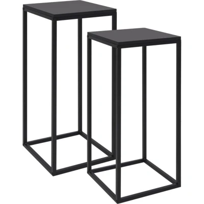 Image of vidaXL Side Tables 2 pcs Black Steel