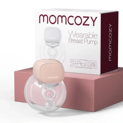 Image of Momcozy S9 Pro Hands Free Wearable Breast Pump, 2 Modes 9 Levels, Long Battery Life &amp; LED Display, 24mm Portable Breastfeeding Pump (Pink, 1 Count)