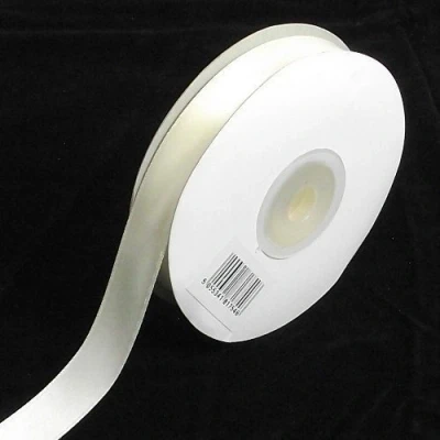 Image of Ivory Double Faced Satin Ribbon 16mm width 25 Meters (full reel) crafts gift wrap floristry