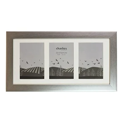 Image of Charlies Silver Effect Modern 3 Aperture Picture Frame