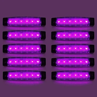 Image of Side Marker Lights, 10pcs Car Lights Indicators 6SMD LED Front Rear Light Position Lamps 12V for Auto Camper Van Truck Lorry (Purple)