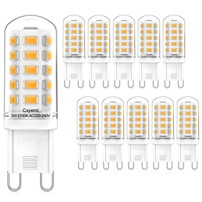 Image of Cxyemt G9 LED Bulbs 3W, Equivalent to 28W 33W 40W Halogen Bulbs, Warm White 2700K, AC 220 240V, Non Dimmable, Flicker, Energy Saving Light Lamp, 10 Pack
