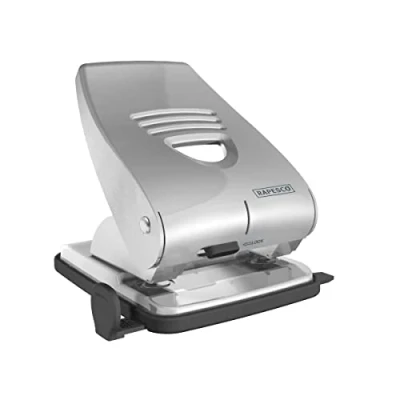 Image of Rapesco 1024 Heavy Duty 835 2 Hole Metal Punch, 40 Sheet Capacity, Silver