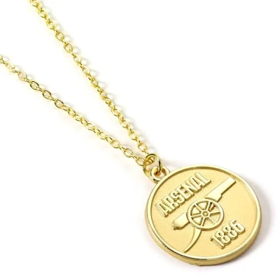 Image of The Carat Shop Arsenal Football Club Gold Tone Crest Necklace