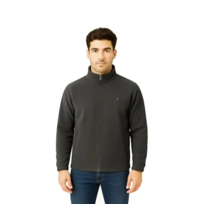 Image of Step Ahead Premium Full Zip Polar Fleece Casual Workwear Jacket (Charcoal, S)